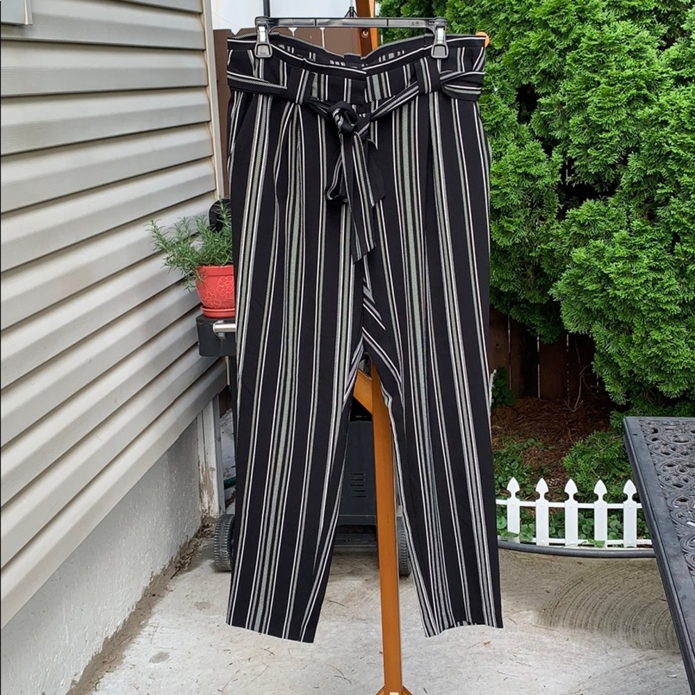 Soho Apparel stripes pant with belt